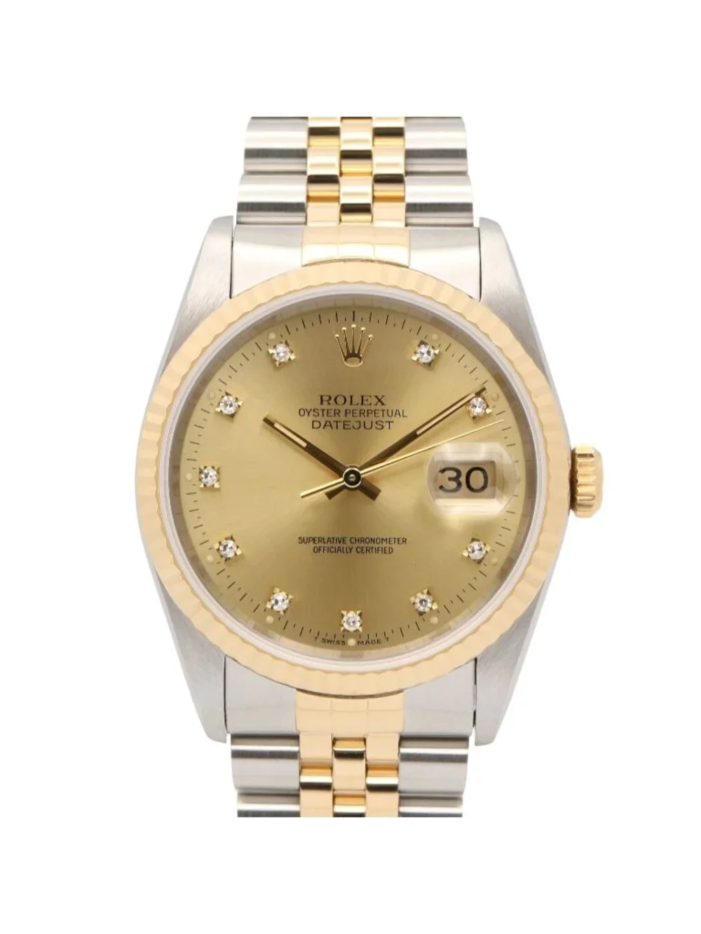 Rolex Watch Datejust Diamond 18k Stainless Steel